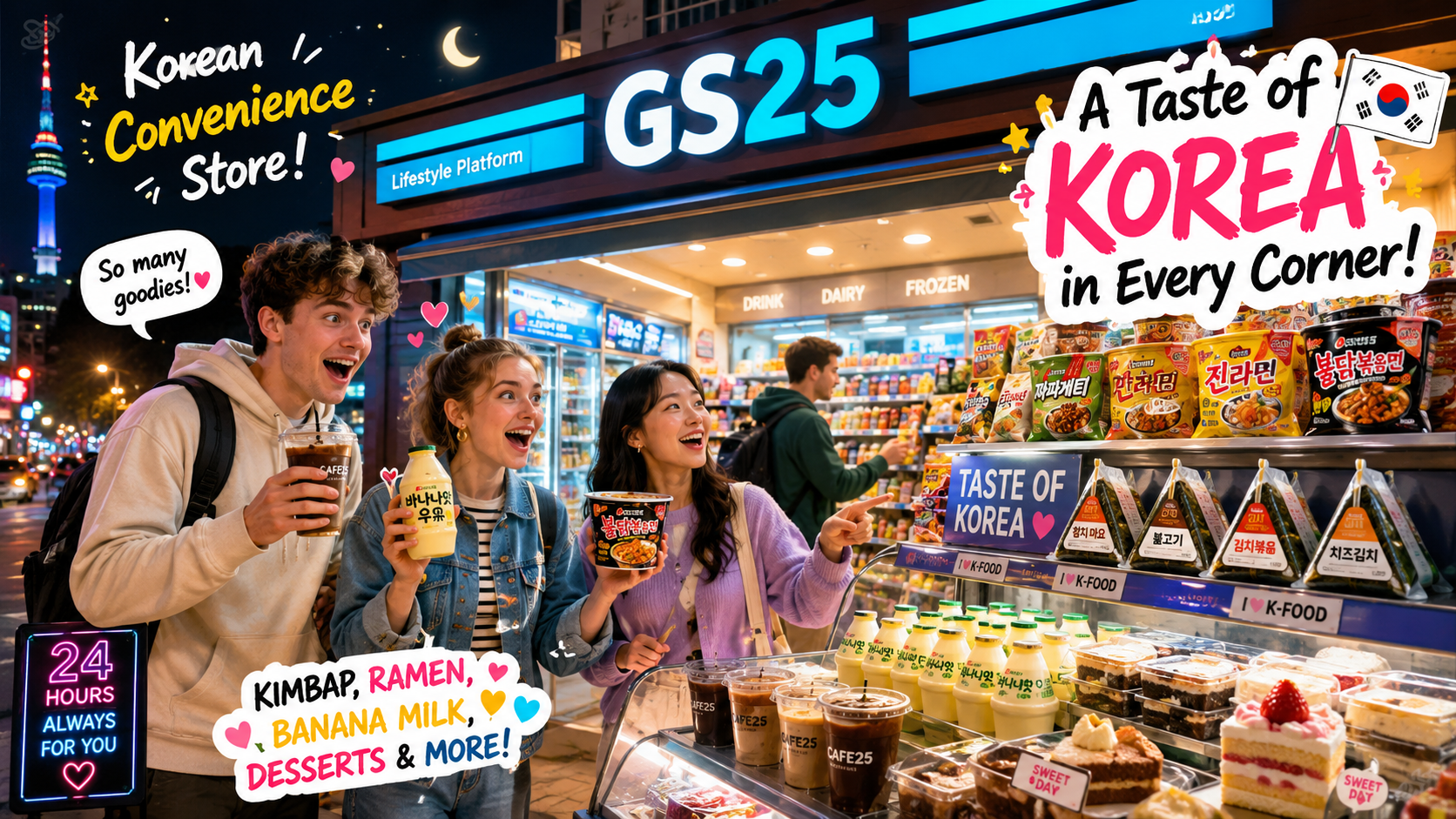 Korean convenience stores are more than places to buy snacks. From instant ramen and triangle kimbap to iced coffee and seasonal desserts, discover why they are a fun part of everyday Korean life.