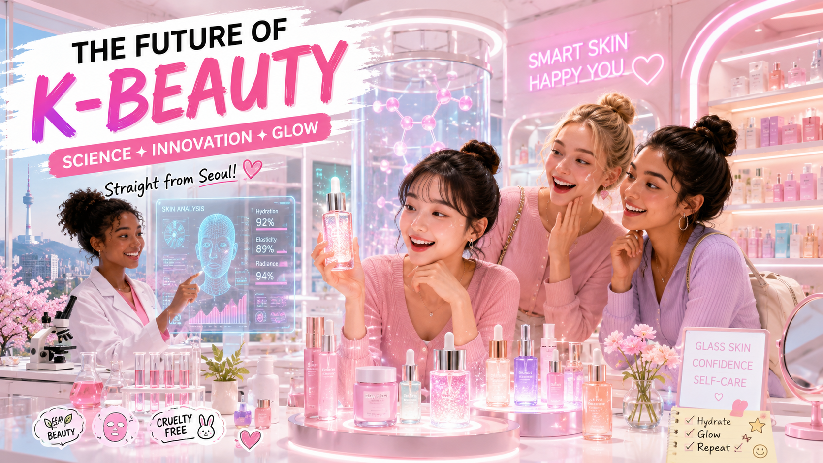 K-Beauty is evolving from cute packaging and glass skin trends into science-backed skincare powered by PDRN, exosomes, peptides, spicules, and skin barrier technology.